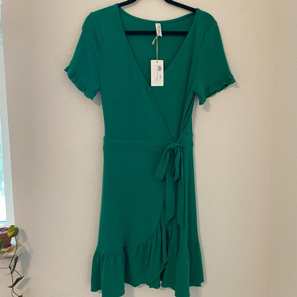 NWT L Love Knit Wrap Dress